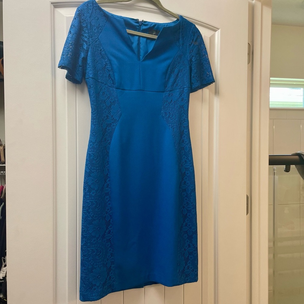 Adrianna Papell Vibrant Blue Lace Mini Dress